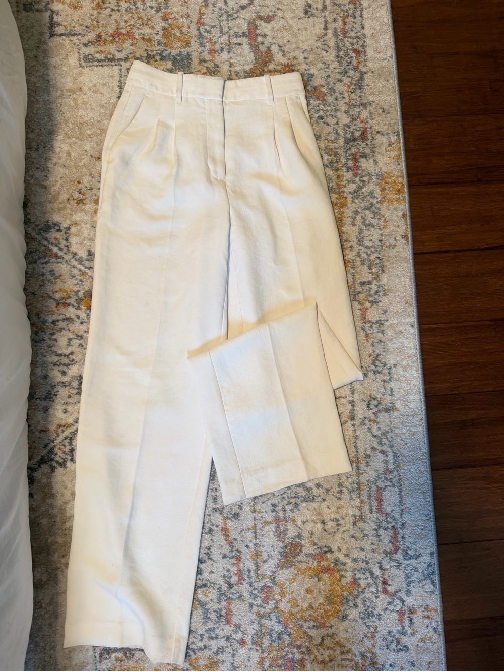 Wilfred Cream High-Rise Pleated Trousers